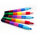 Multi section building block rainbow wax crayon